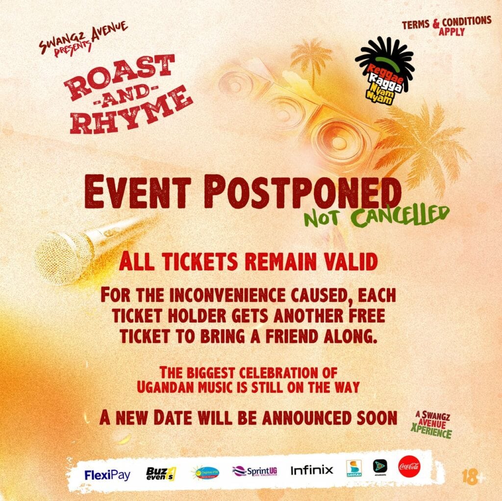 Roast and Rhyme postponed.